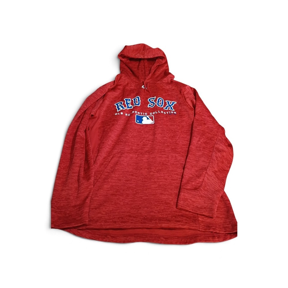 Majestic Boston Red Sox MLB Authentic Collection Red Space Dye Hoodie Mens Large